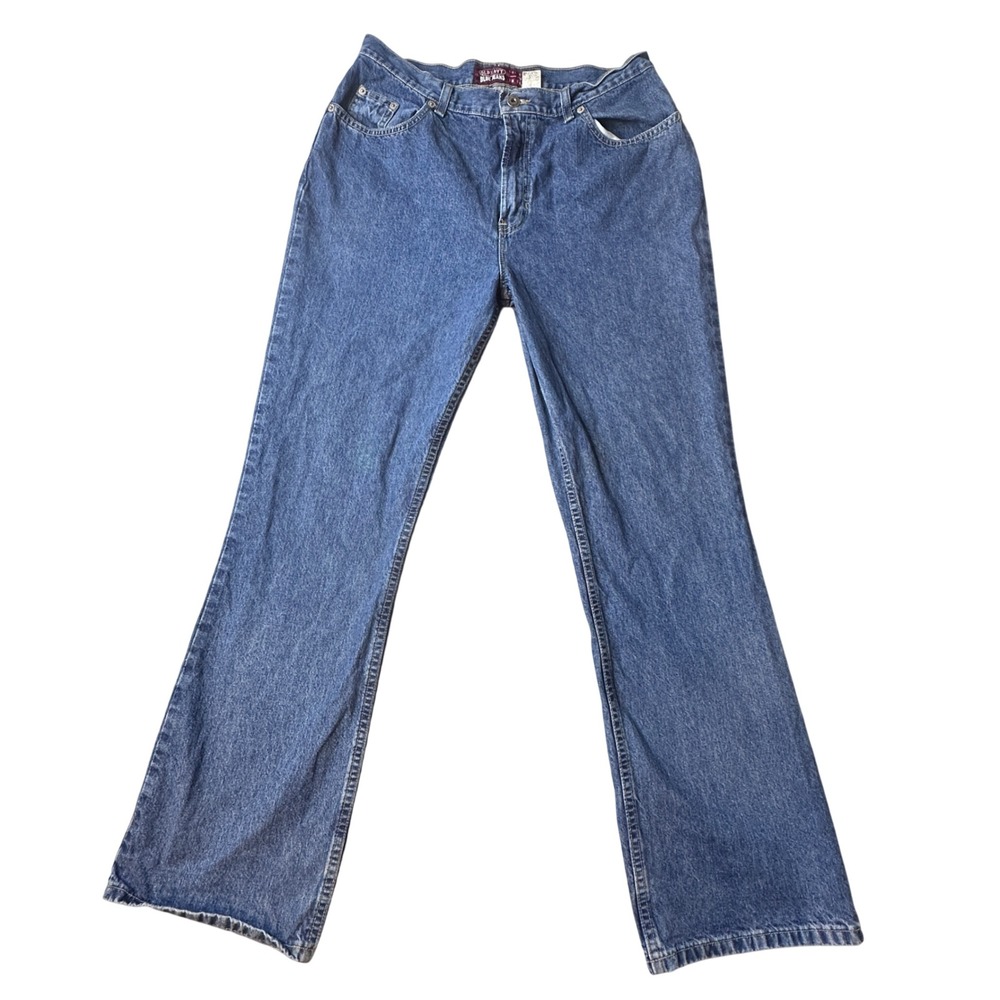 Vintage Old Navy Jeans Womens 12 Blue Flare High Rise Wide Leg Denim Cotton Y2K